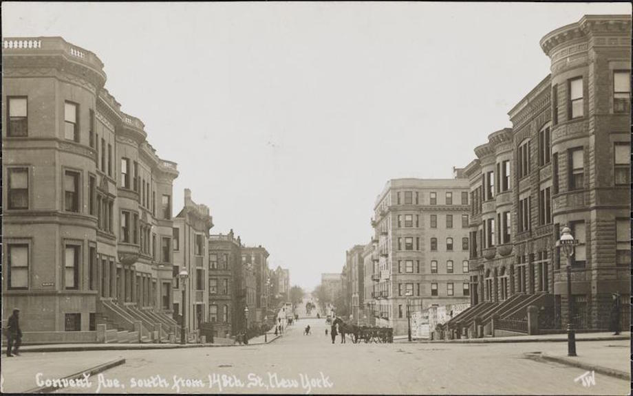 Convent Avenue rowhouses, historic view